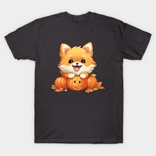 Pomeranian Halloween Pumpkin T-Shirt